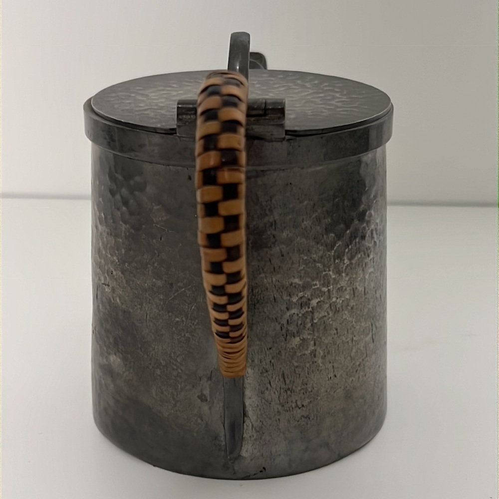 English Pewter Hammered Teapot | Marked E3533